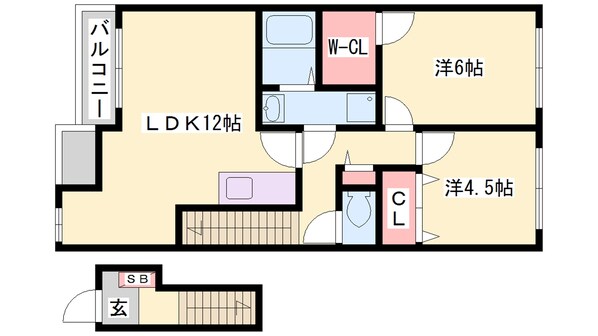 尾上の松駅 徒歩32分 2階の物件間取画像